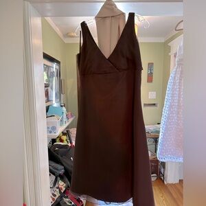Chic Asymmetrical Brown Dress